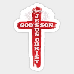 Christian Cross - Crown of Thorns - Jesus Christ - God's Son Sticker